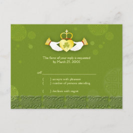 Traditionelles Irish Green Wedding RSVP Einladungspostkarte