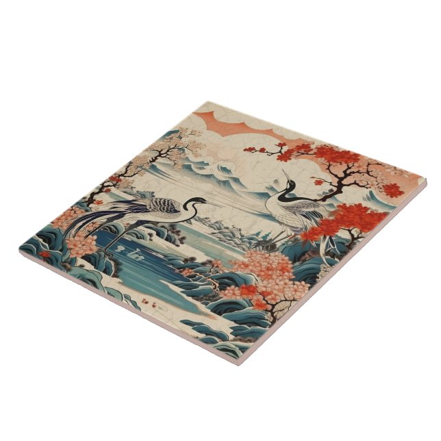Traditionelles Japan Kutani Zierkunst 19 Fliese (Seite)