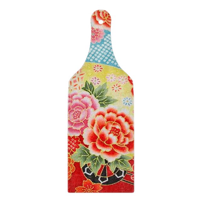 Traditionelles japanisches Blumengelb Schneidebrett (Vorderseite)