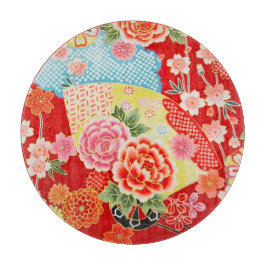 Traditionelles japanisches Blumengelb Schneidebrett