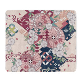 Traditionelles japanisches Blumenglas Sakura Pink Schneidebrett