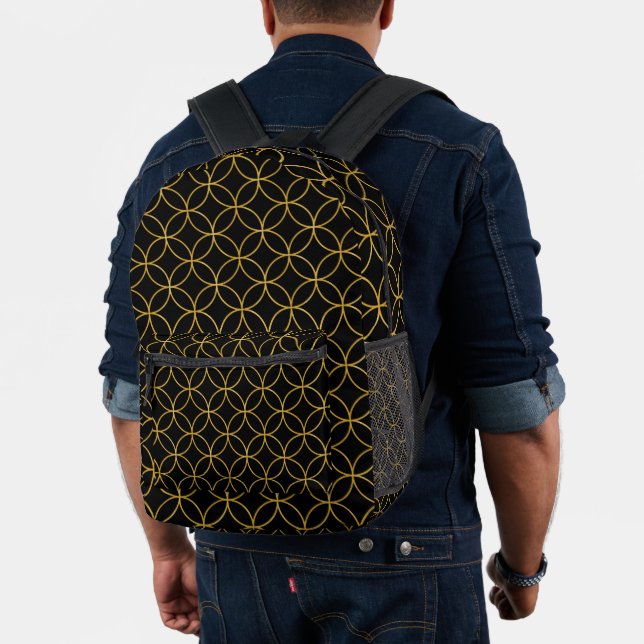 Traditionelles japanisches Design1 -SHIPPO- Black& Bedruckter Rucksack (Insitu (Modell))