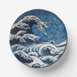 Traditionelles japanisches Design der Great Wave K Pappteller