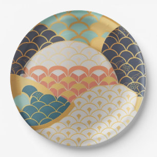 Traditionelles japanisches Keramik Design Pappteller