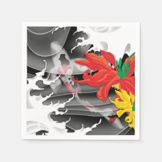 Traditionelles japanisches Koi unter Wasser Serviette