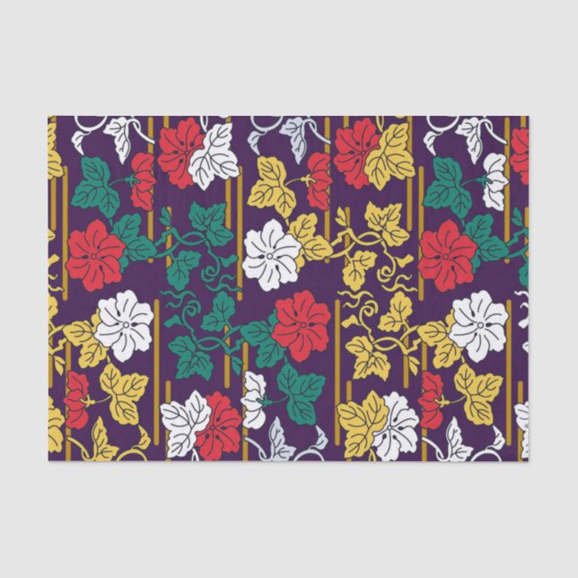 Traditionelles japanisches Leaf-Muster Seidenpapier (Vorderseite)