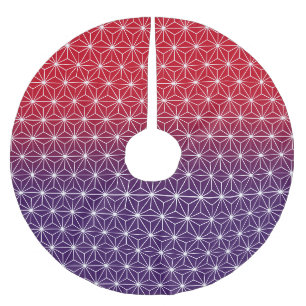 Traditionelles japanisches Star-Muster rot und Lil Polyester Weihnachtsbaumdecke