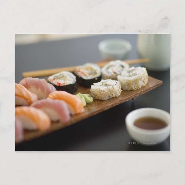 Traditionelles japanisches Sushi Postkarte (Vorderseite)