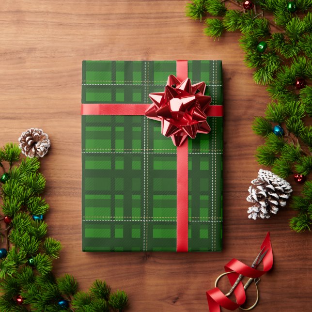 Traditionelles, kariertes Madras-Muster Geschenkpapier (Feiertagsgeschenk)