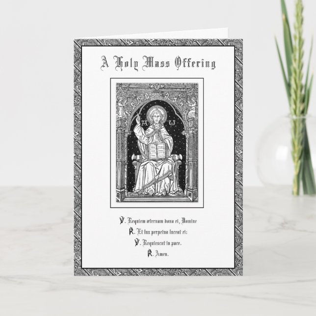Traditionelles katholisches Beileid, das Jesus bie Karte (Vorderseite)