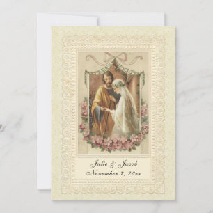 Traditionelles katholisches Hochzeitstil Einladung