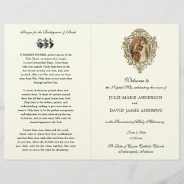 Traditionelles katholisches Programm zur Hochzeit 