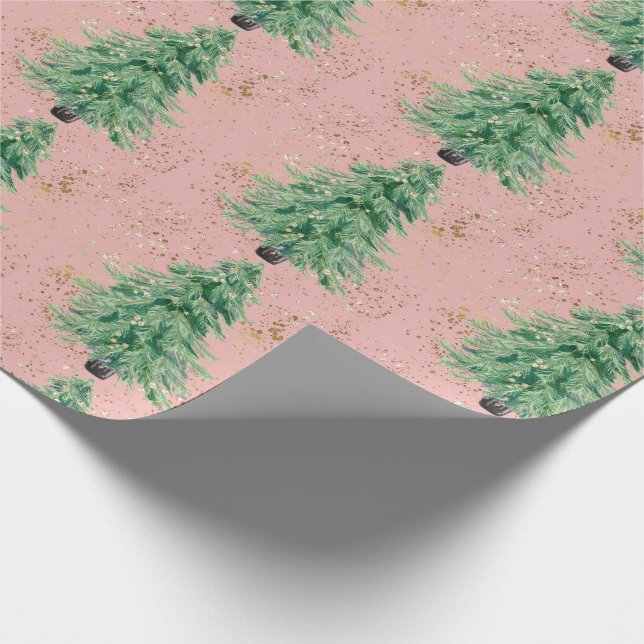 Traditionelles/klassisches Weihnachtsbaumpapier Geschenkpapier (Ecke)