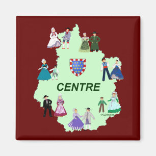 Traditionelles Kostüm des Centre, Frankreich Magnet