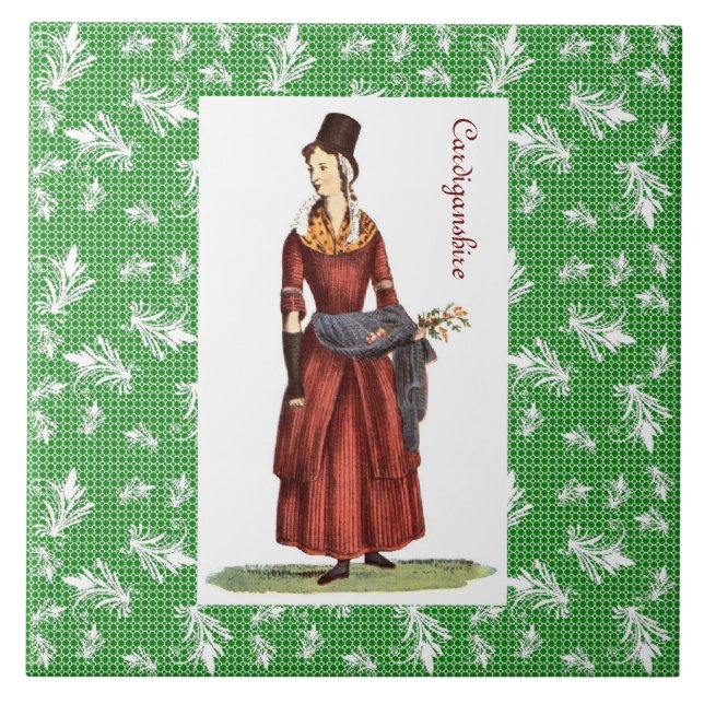 Traditionelles Kostüm Walisers - Cardiganshire Fliese (Vorderseite)