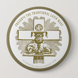 Traditionelles lateinisches goldenes Lamm Gottes A Button