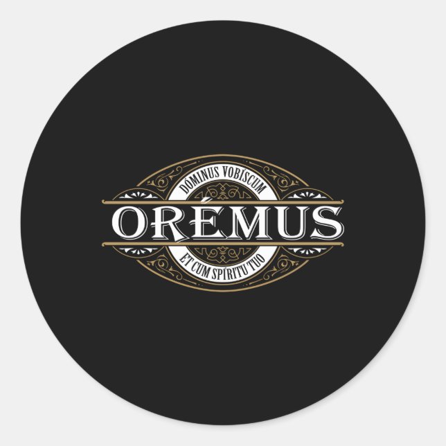 Traditionelles lateinisches Mass Oremus Dominus Vo Runder Aufkleber (Vorderseite)