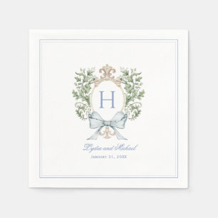 Traditionelles Leaf-Wappen mit Bow Monografische Serviette