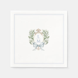 Traditionelles Leaf-Wappen mit Bow | Monografische Serviette