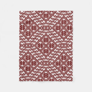 Traditionelles Lettisches Red Design Muster Ausekl Fleecedecke