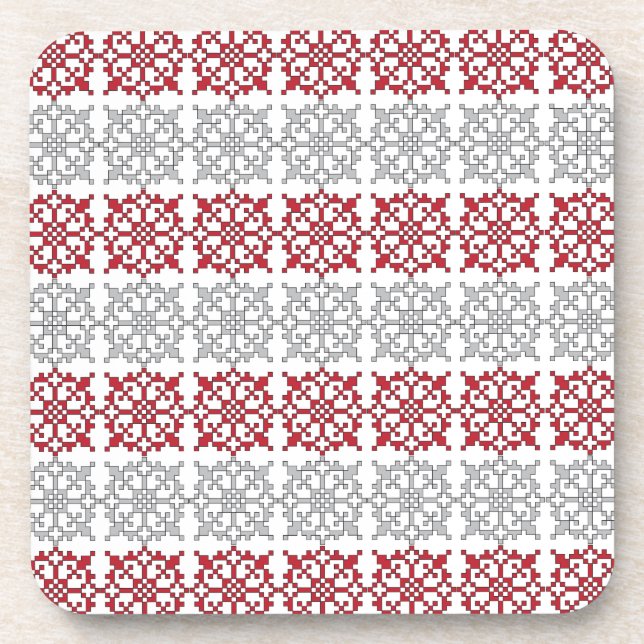 Traditionelles lettisches SUN-Zeichen geometrische Getränkeuntersetzer (Vorderseite)