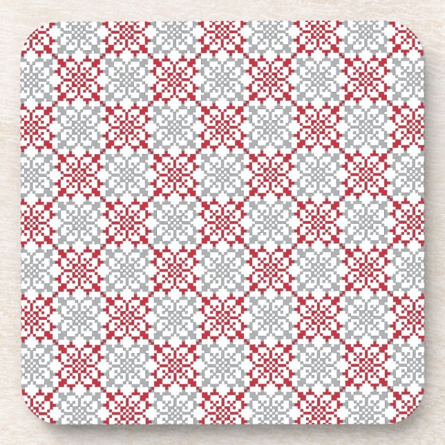 Traditionelles lettisches SUN-Zeichen geometrische Getränkeuntersetzer (Vorderseite)