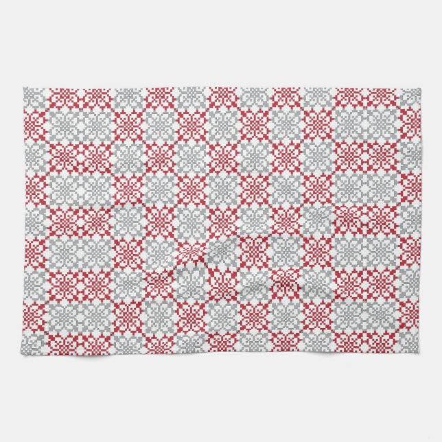 Traditionelles lettisches SUN-Zeichen geometrische Küchentuch (Horizontal)