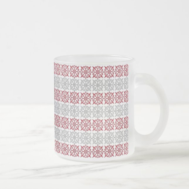 Traditionelles lettisches SUN-Zeichen geometrische Mattglastasse (Rechts)