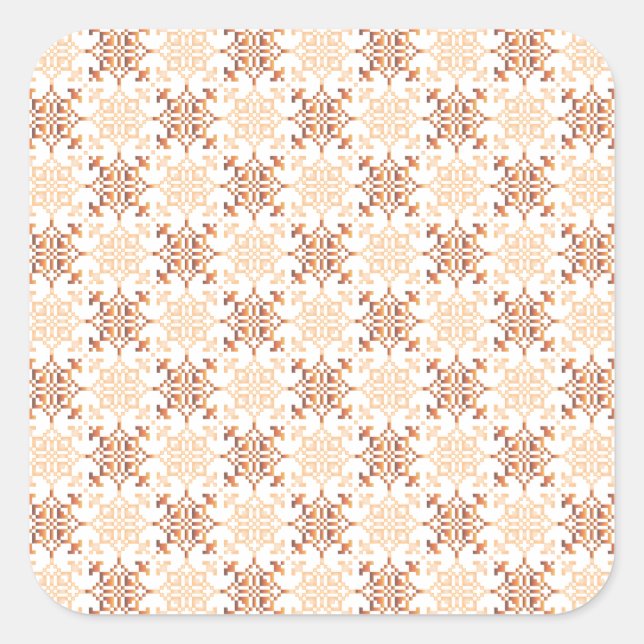 Traditionelles lettisches SUN-Zeichen geometrische Quadratischer Aufkleber (Vorderseite)