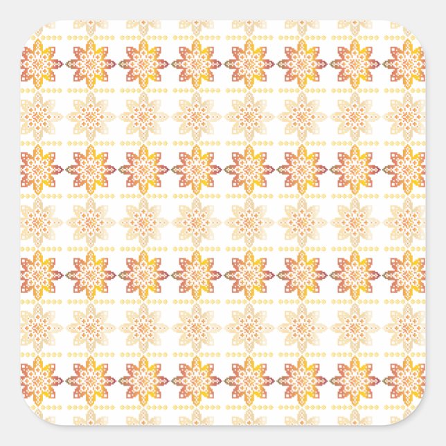Traditionelles lettisches SUN-Zeichen geometrische Quadratischer Aufkleber (Vorderseite)