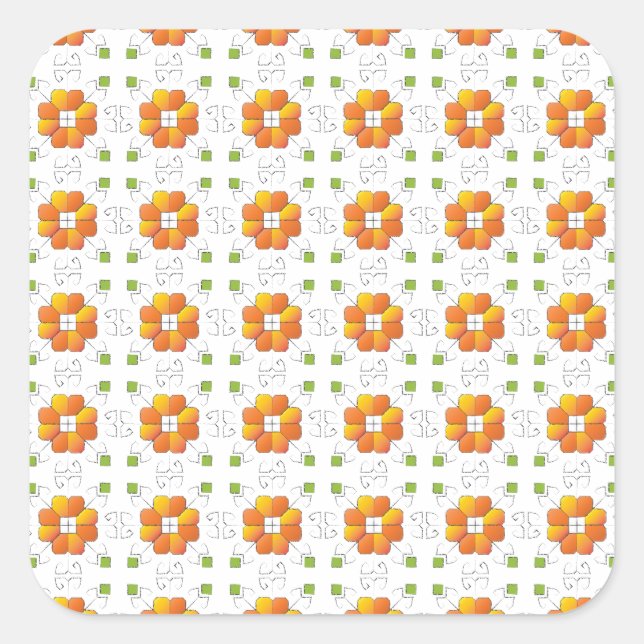 Traditionelles lettisches SUN-Zeichen geometrische Quadratischer Aufkleber (Vorderseite)