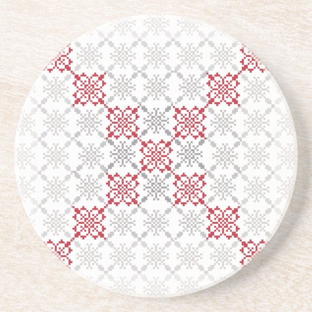 Traditionelles lettisches SUN-Zeichen geometrische Sandstein Untersetzer (Vorne)