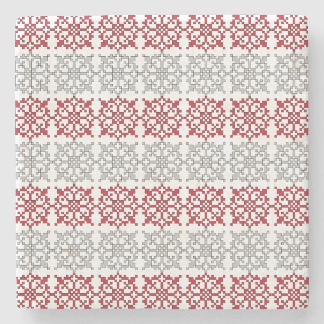 Traditionelles lettisches SUN-Zeichen geometrische Steinuntersetzer (Vorderseite)