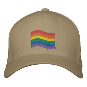 Traditionelles LGBTQ+-Flag mit besticktem Baseball Bestickte Baseballkappe