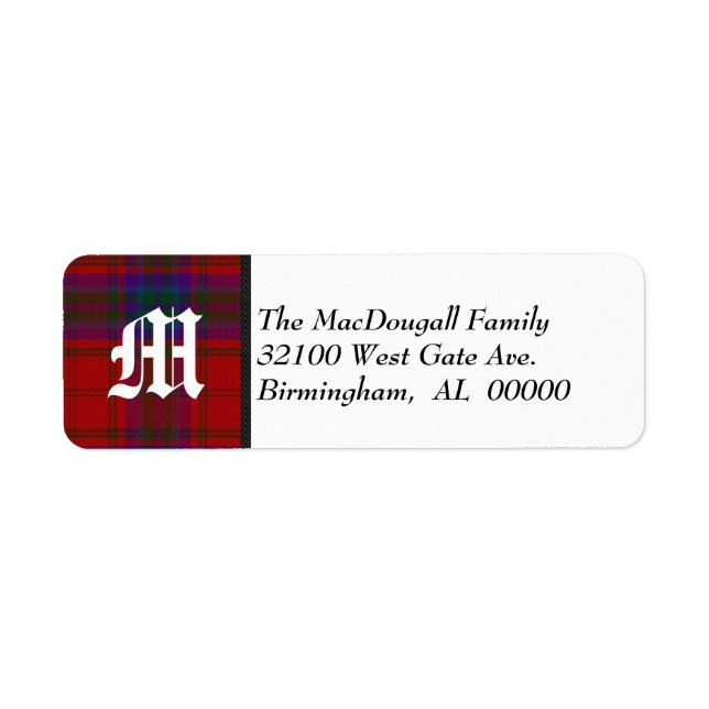 Traditionelles MacDougall Tartan Kariert Monogram (Vorne)