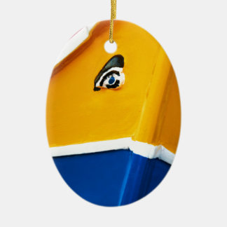 Traditionelles maltesisches Boot Luzzu Keramik Ornament
