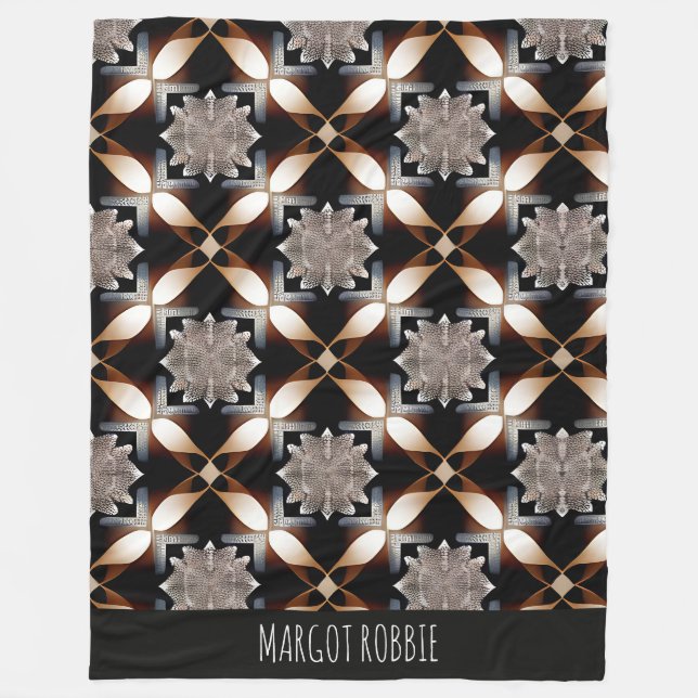 Traditionelles marokkanisches braunes geometrische fleecedecke (Vorderseite)
