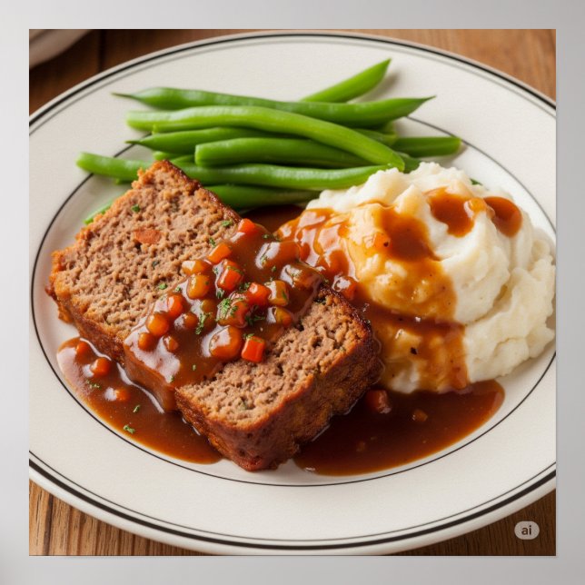 Traditionelles Meatloaf Dinner Design Poster (Vorne)
