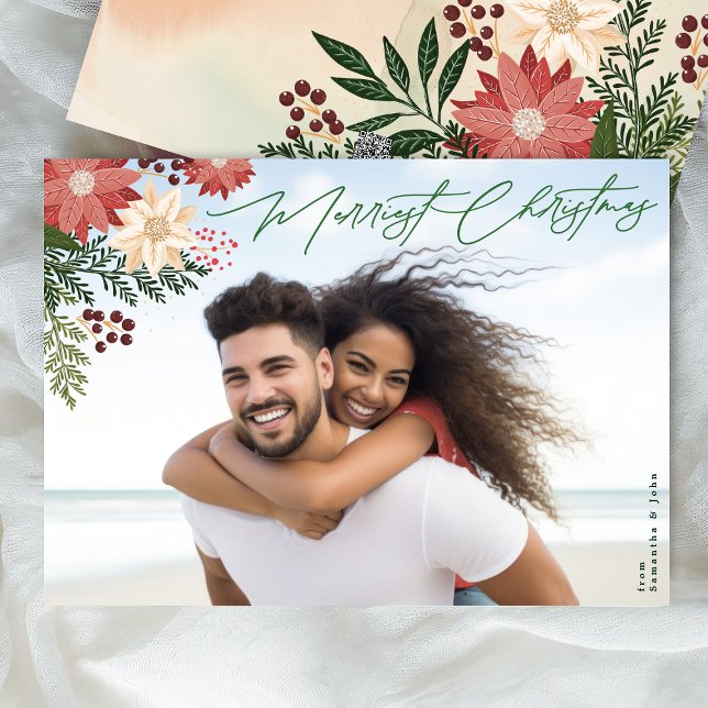 Traditionelles Merriest Weihnachten Poinsettia Fot (Von Creator hochgeladen)