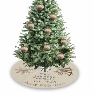 Traditionelles Merry Christmas Antique Gold Polyester Weihnachtsbaumdecke