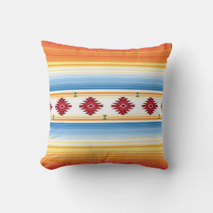 Traditionelles mexikanisches Serape-Blanket-Muster Kissen