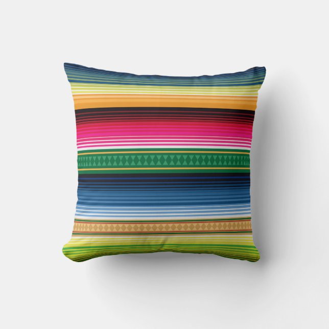 Traditionelles mexikanisches umfassendes Serape Kissen (Vorderseite)