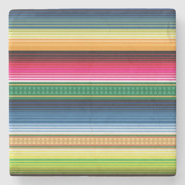 Traditionelles mexikanisches umfassendes Serape Steinuntersetzer (Vorderseite)
