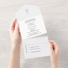 Traditionelles Mit Monogramm handgeschriebenes Chi All In One Einladung