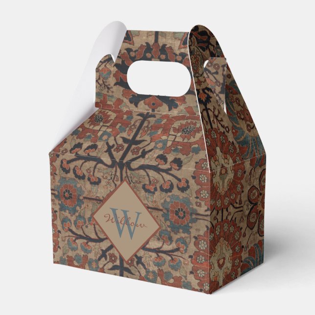 Traditionelles Mit Monogramm orientalisches Muster Geschenkschachtel (Vorderseite)