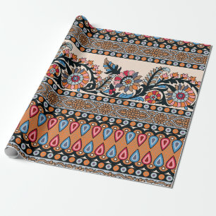 Traditionelles Moghul Border Designart, nahtlos, n Geschenkpapier