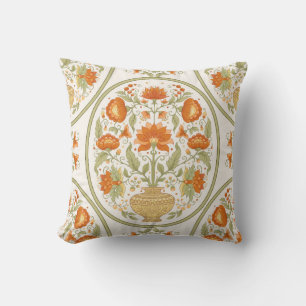 Traditionelles Motiv, Fantasie-Blume im Retro, Kissen
