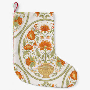 Traditionelles Motiv, Fantasie-Blume im Retro, Kleiner Weihnachtsstrumpf