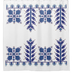 Traditionelles Motiv, traditionelles rumänisches Duschvorhang