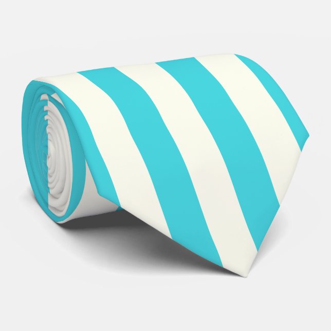 Traditionelles Muster in Beige und Light Blue Stre Krawatte (Gerollt)